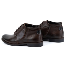 Botas de invierno de piel para hombre, marrón oscuro, 336LU - Olivier Shoes 5