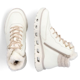 Botas deportivas aislantes para mujer, blancas, Rieker M6010-80 blanco 4