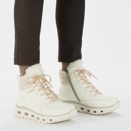 Botas deportivas aislantes para mujer, blancas, Rieker M6010-80 blanco 5