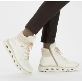 Botas deportivas aislantes para mujer, blancas, Rieker M6010-80 blanco 6