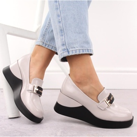 Zapatos cuña mujer piel gris Vinceza 58337 4