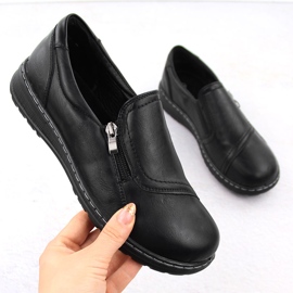 Zapatos altos cómodos de mujer, negros Potocki 90308 1