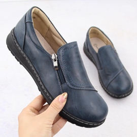 Zapatos altos cómodos de mujer, azul marino Potocki 90308 1
