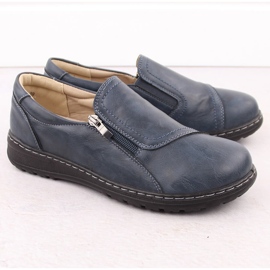 Zapatos altos cómodos de mujer, azul marino Potocki 90308 2