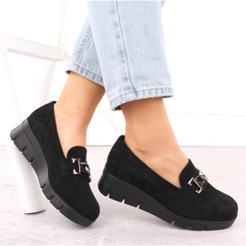 Zapatos cuña mujer negros Potocki 12490 4