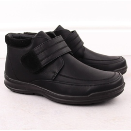 Botines aislantes para hombre con velcro, negros Unisoft 8003 1