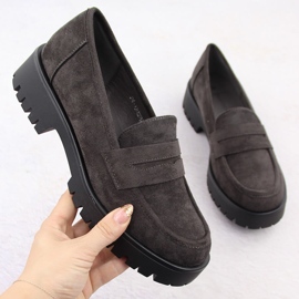 Mocasines de ante para mujer, gris Potocki 12437 1