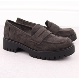 Mocasines de ante para mujer, gris Potocki 12437 2