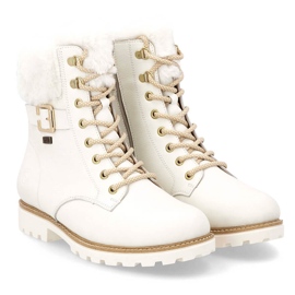 Botas trabajadoras impermeables de piel para mujer, color blanco Remonte D8481-80 2