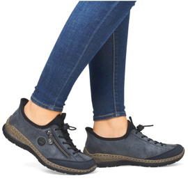 Zapatos slip-on mujer azul marino Rieker N3267-14 5