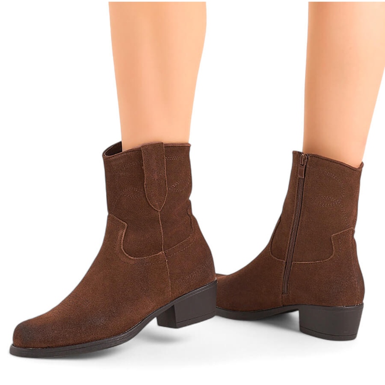 Botas cowboy de mujer en piel marrón de Sergio Leone BT284-S 1