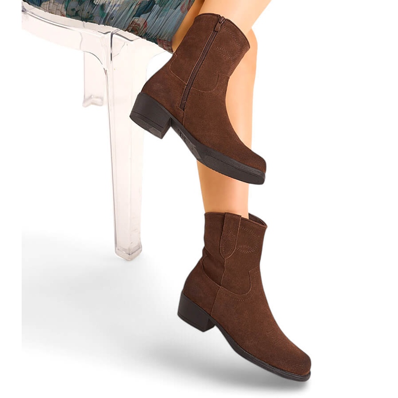 Botas cowboy de mujer en piel marrón de Sergio Leone BT284-S 2