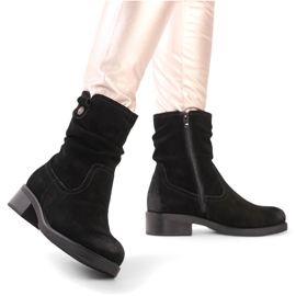 Botas de mujer de piel serraje negro de Sergio Leone BT355-S 15