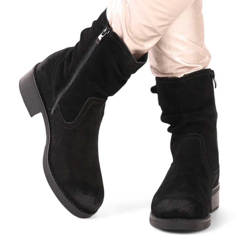 Botas de mujer de piel serraje negro de Sergio Leone BT355-S 1