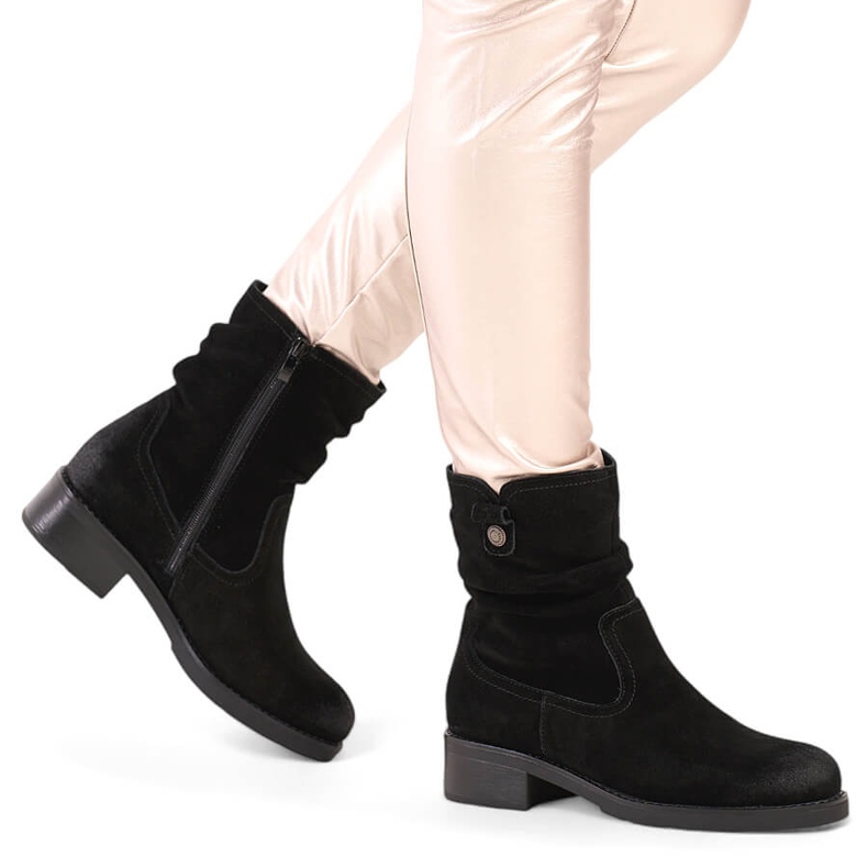 Botas de mujer de piel serraje negro de Sergio Leone BT355-S 2
