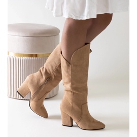 Botas Amare tacón beige 3