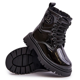Botas Niña de Piel Charol con Forro de Pelo y Cremallera, Negro Evaliraea 7