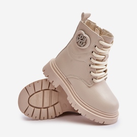 Botas Niña Evaliraea Beige con Forro Pelo y Cremallera 3