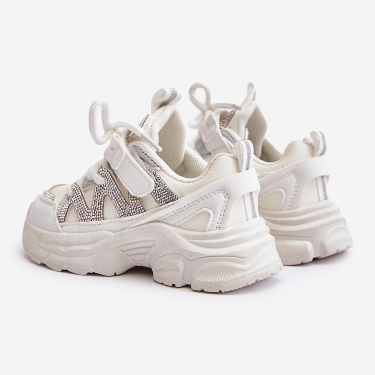 Zapatillas deportivas para niños con pedrería, blanco Rianalla 2