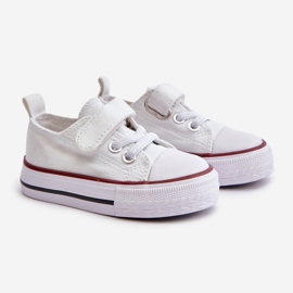 Zapatillas deportivas infantiles de tela con velcro, blanco Daloma 1