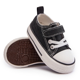 Zapatillas deportivas infantiles de tela con velcro, Negro Daloma 6