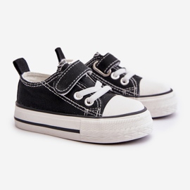 Zapatillas deportivas infantiles de tela con velcro, Negro Daloma 1