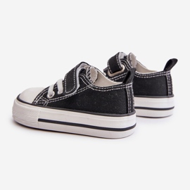 Zapatillas deportivas infantiles de tela con velcro, Negro Daloma 2