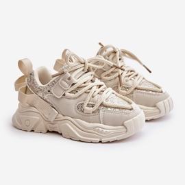 Zapatillas Infantiles Beige Decoradas con Lentejuelas Liatoma 1