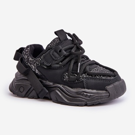 Zapatillas deportivas para niños decoradas con lentejuelas, Black Liatoma negro 6