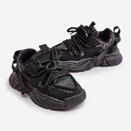 Zapatillas deportivas para niños decoradas con lentejuelas, Black Liatoma negro 3