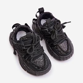 Zapatillas deportivas para niños decoradas con lentejuelas, Black Liatoma negro 4