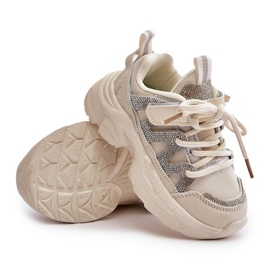 Zapatillas deportivas para niños con pedrería, Beige Rianalla 7