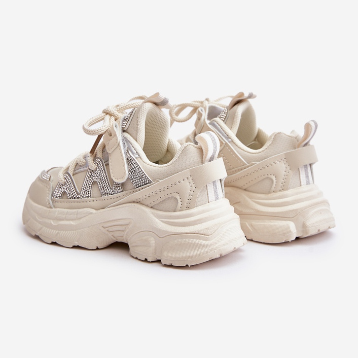 Zapatillas deportivas para niños con pedrería, Beige Rianalla 2