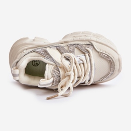 Zapatillas deportivas para niños con pedrería, Beige Rianalla 3