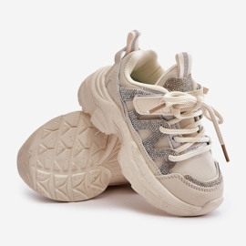 Zapatillas deportivas para niños con pedrería, Beige Rianalla 4