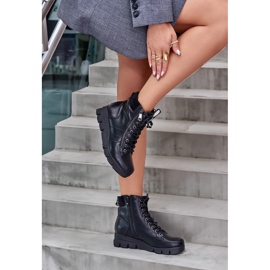 Botines de mujer ligeros y aislantes con plataforma y cuña, Negro Savindria 2