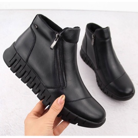 Botines de mujer de piel negra con plataforma de Filippo DBT6345 negro 1 Botines de mujer de piel negra con plataforma de Filippo DBT6345 negro 1