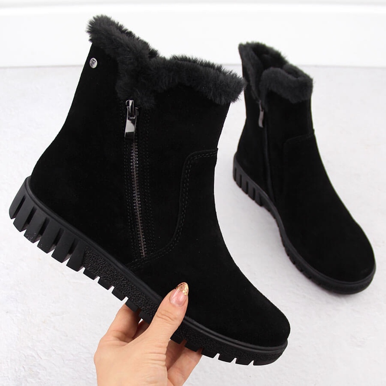 Botas de mujer de piel ante negro con pelo Filippo DBT6362 1