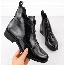 Botas de charol negro para mujer de S.Barski 1