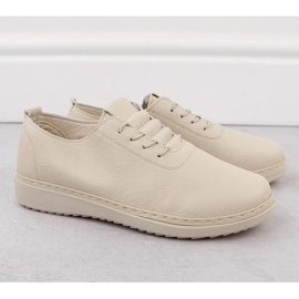 Zapatos cómodos de mujer beige Unisoft 2