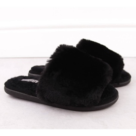 Zapatillas de estar por casa mujer con pelo, negro Unisoft 6644 2