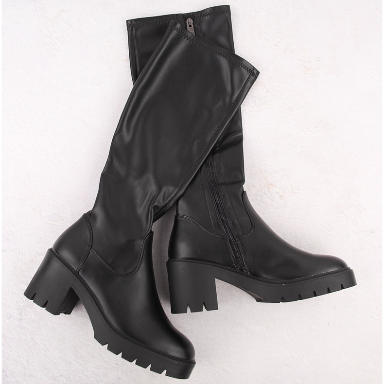 Botas aislantes de tacón y plataforma para mujer, negro Vinceza 58332 1