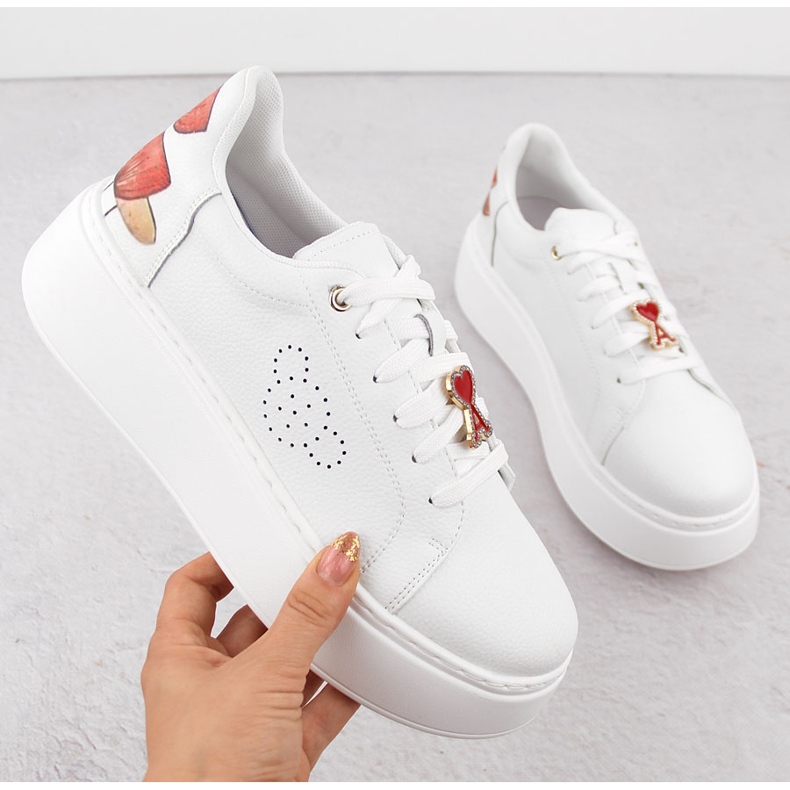 Deportivas de piel con plataforma, blanco Vinceza 89101 1