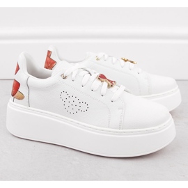 Deportivas de piel con plataforma, blanco Vinceza 89101 4