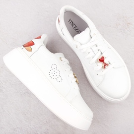 Deportivas de piel con plataforma, blanco Vinceza 89101 2