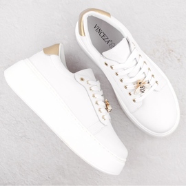 Deportivas de piel con plataforma, blanco Vinceza 89101 4