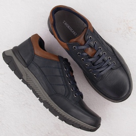 Zapatos casual de piel para hombre, azul marino, T.Sokolski J24-75 3