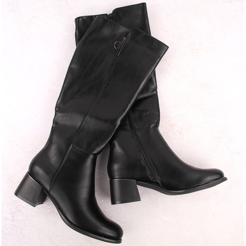 Botas de tacón alto con aislamiento para mujer, negras Jezzi MR2481-3 negro 1