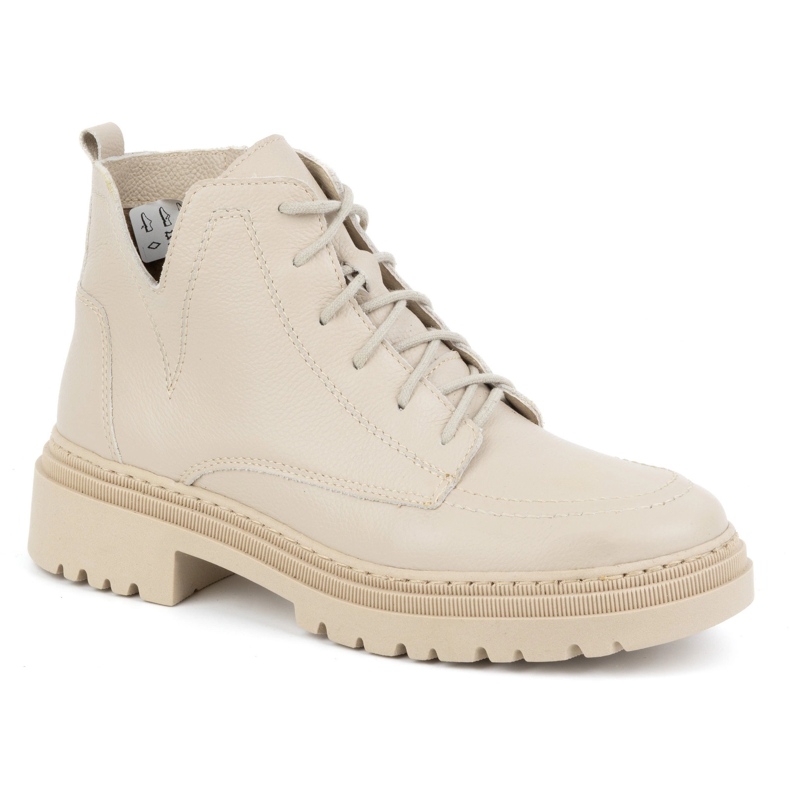 Olivier Botas de invierno de piel con aislamiento para mujer 1246, beige 1
