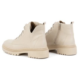 Olivier Botas de invierno de piel con aislamiento para mujer 1246, beige 3